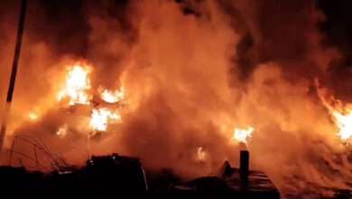 गोदाम में लगी भीसड आग